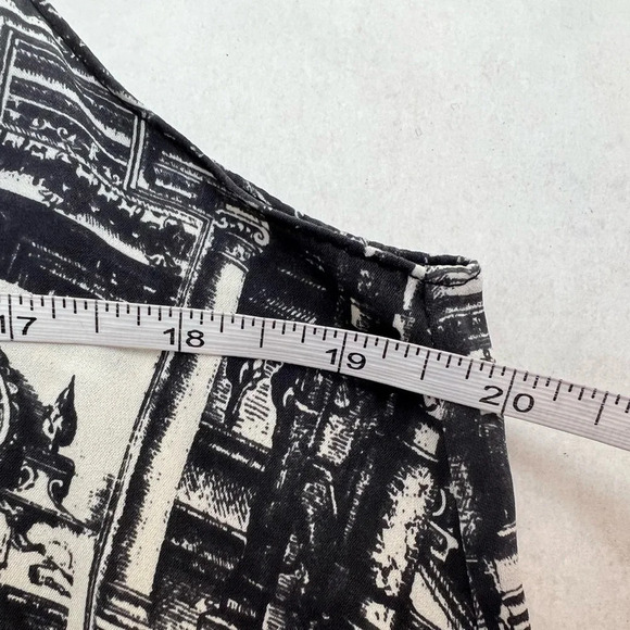 3.1 PHILLIP LIM Silk Printed Tank Top V-neck Black White Size S - Picture 8 of 10